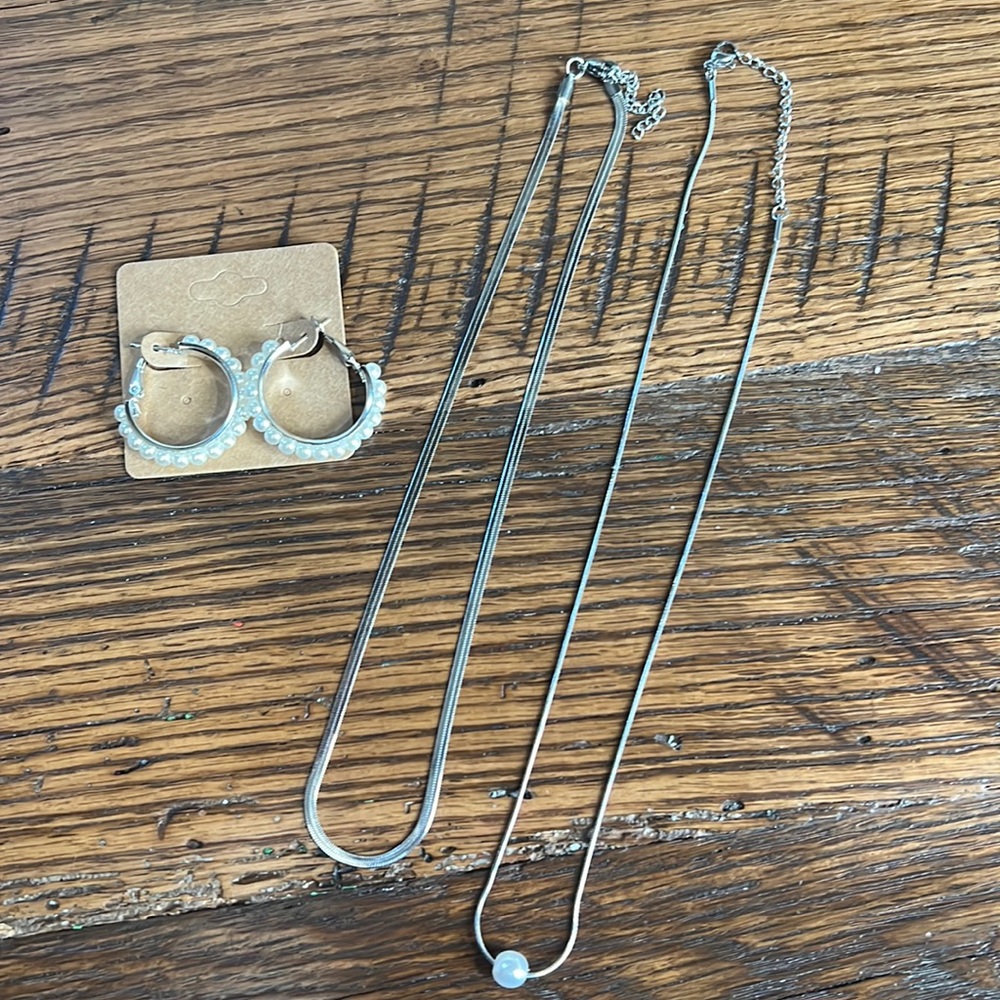 3 pc silver costume jewelry